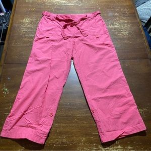 Caribbean Joe Island Supply Women's Crop Pants Size 14  Belt Adjustable Capri